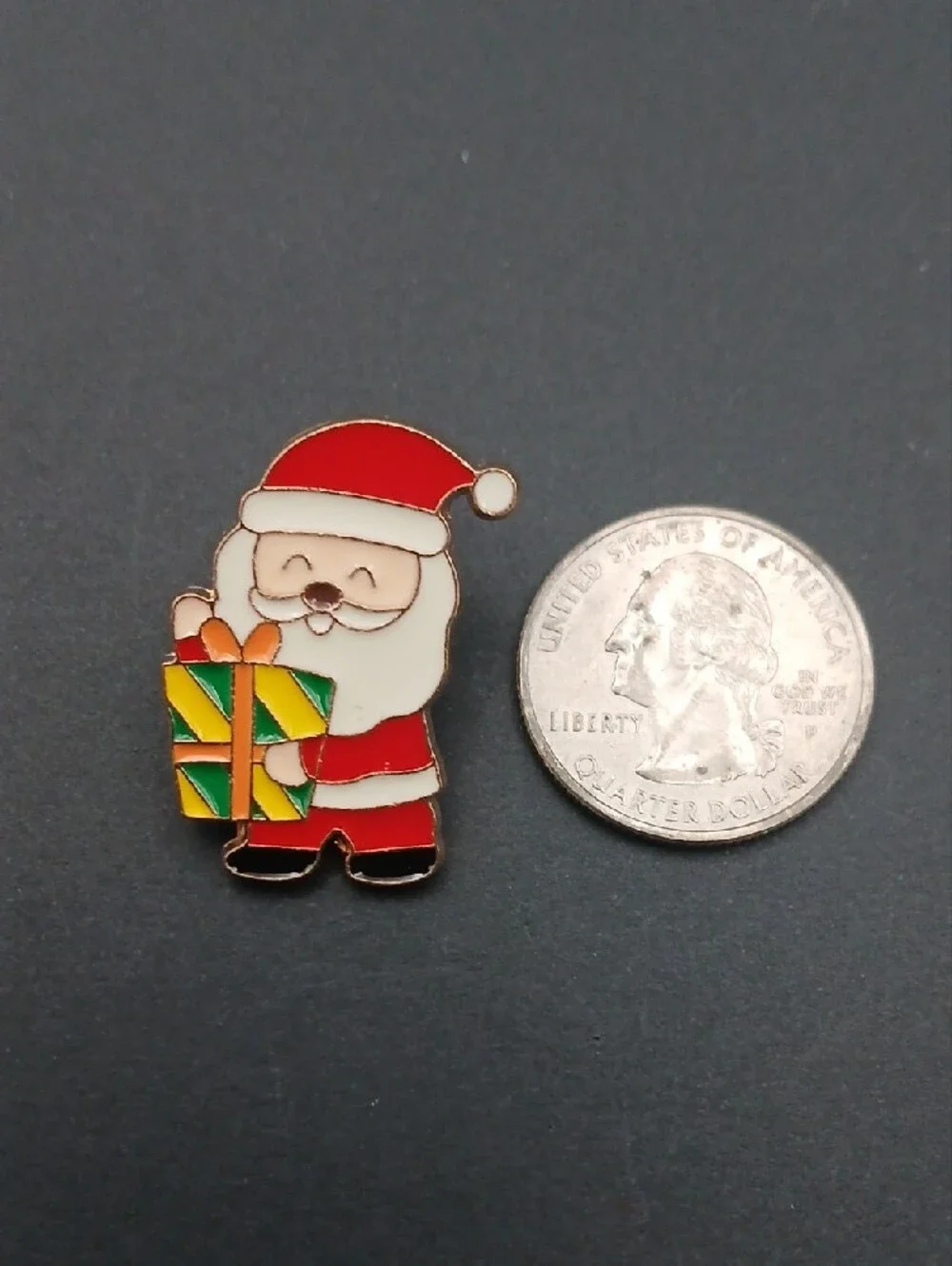Santa Enamel Pin - Red and White